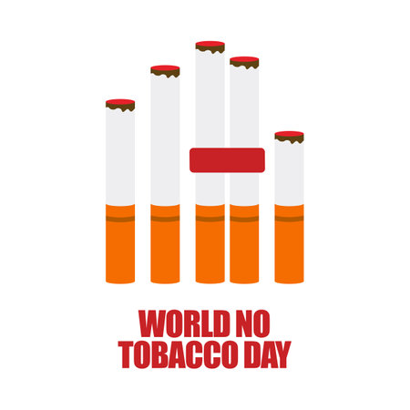 May 31st World No Tobacco Day banner design. Cigarette poisoning concept. Stop smoking poster for awareness campaign.のイラスト素材
