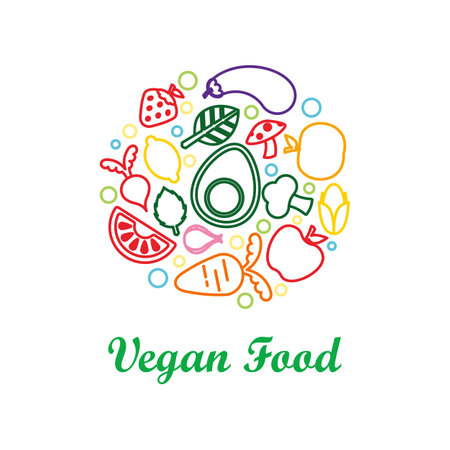 Raw vegan, detox, organic labels, logo and elements for food, drink, restaurants, bio products.のイラスト素材