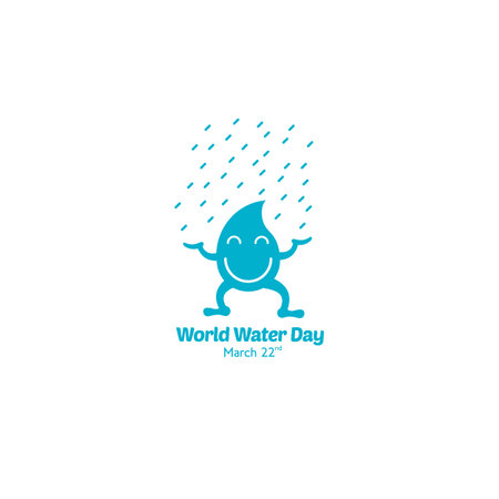 world water day faucet or water tap with a drop of water out to earth vector designのイラスト素材