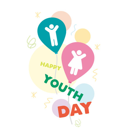 International Youth day is observed every year on August 12. Vector illustrationのイラスト素材