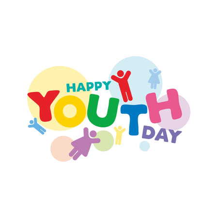 International youth day vector illustration designのイラスト素材