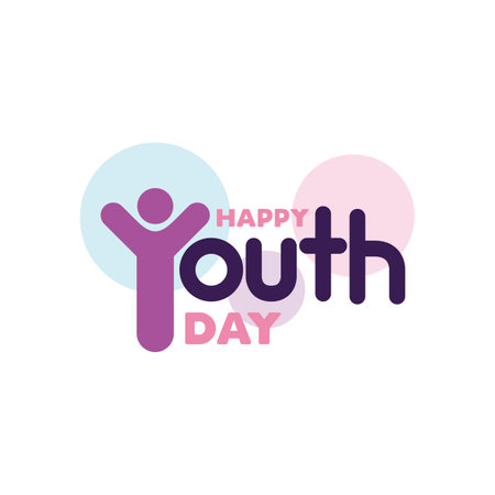 Vector illustration of International youth day vector background templateのイラスト素材