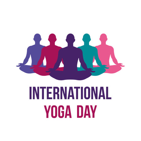 international yoga day. yoga body posture. group of Woman practicing yoga. vector illustration designのイラスト素材
