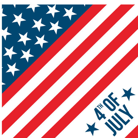 Fourth of July, United Stated independence day greeting. July 4th design.のイラスト素材