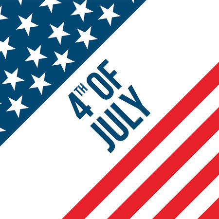 4th of July, USA Independence Day. Vector material design for greeting card, flyer, banner, poster.のイラスト素材