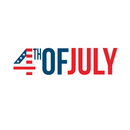 Happy 4th of July vector composition in two color with stars. For banner, label, tag, posterのイラスト素材