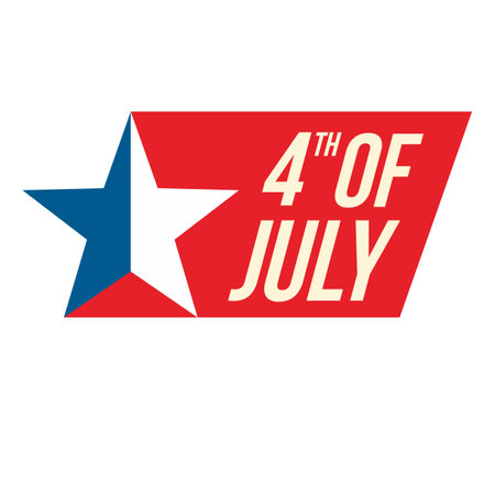4th of July, Independence Day Banner on star pattern background, Vector illustration.のイラスト素材