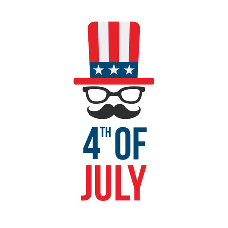 Happy Fourth july holiday in USA. American Independence Day United States flag, stars and stripesのイラスト素材