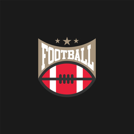 American football camp logo, emblem, designs templates with american football ball on a white backgroundのイラスト素材