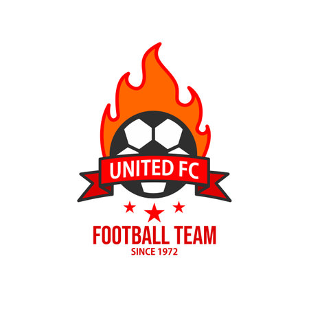 Football league logo, labels, emblems and design elements for sport team. Vector illustration.のイラスト素材