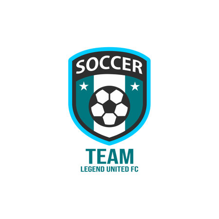Soccer Football Badge Logo Design Templates. Sport Team Identity Vector Illustrations isolatedのイラスト素材