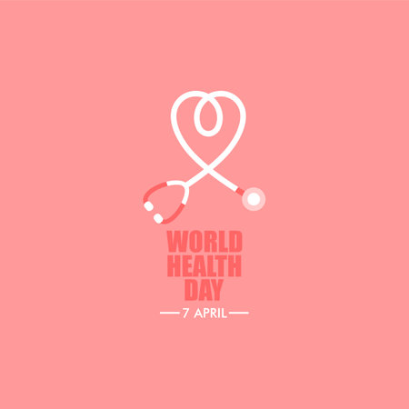 World Health Day heart and stethoscope design. IEPS 10 vector.のイラスト素材