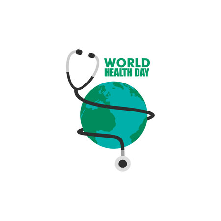 World Health Day is a global health awareness day celebrated every year on 7th April. Vector illustration designのイラスト素材