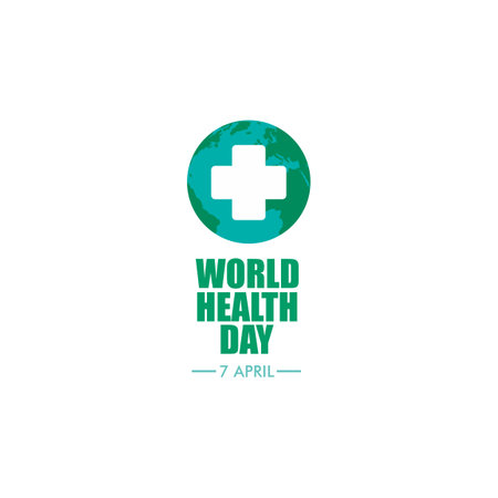 World Health Day. Healthy lifestyle Design element in pastel colors with texturesのイラスト素材