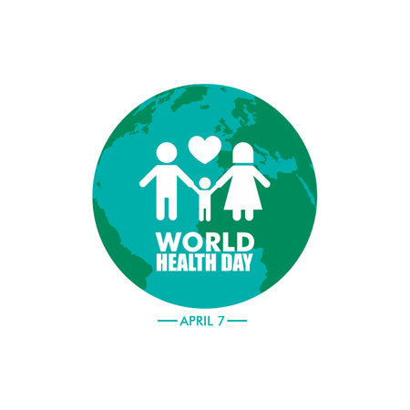 World Health Day is a global health awareness day celebrated every year on 7th April. Vector illustration designのイラスト素材