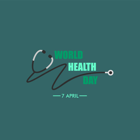 Our planet, our health. World Health day concept vector illustration background.のイラスト素材