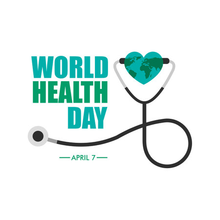 Our planet, our health. World Health day concept vector illustration background.のイラスト素材