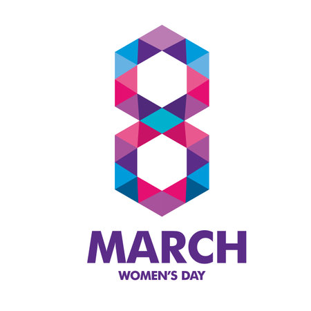 International Women's Day greeting card. Abstract women empowerment. Vector illustrationのイラスト素材