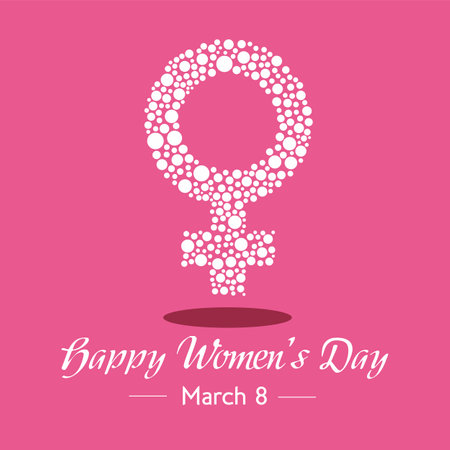 International women's day poster. Woman sign. Happy Mother's Day. Eps10 vector illustration with place for your text.のイラスト素材