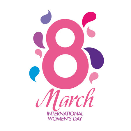 International Women's Day design. Happy Women's day greeting. 8th of March day of women in the worldのイラスト素材