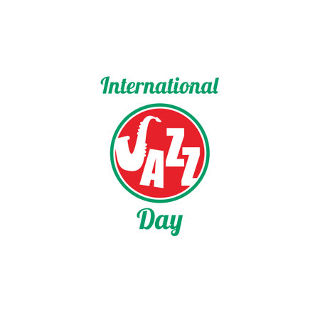 International Jazz Day creative. International Jazz Day banner, poster design. International jazz day vector illustration with saxophone.のイラスト素材