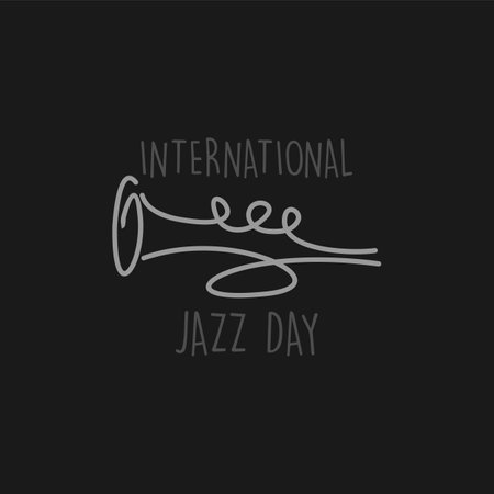 International jazz day event celebration poster with colorful musical symbol. Vector illustration jazz music banner. Artsy design for promo flyer or invitationのイラスト素材