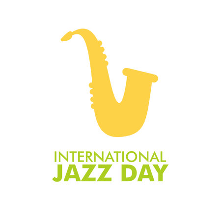 International Jazz Day creative. International Jazz Day banner, poster design. International jazz day vector illustration with saxophone.のイラスト素材