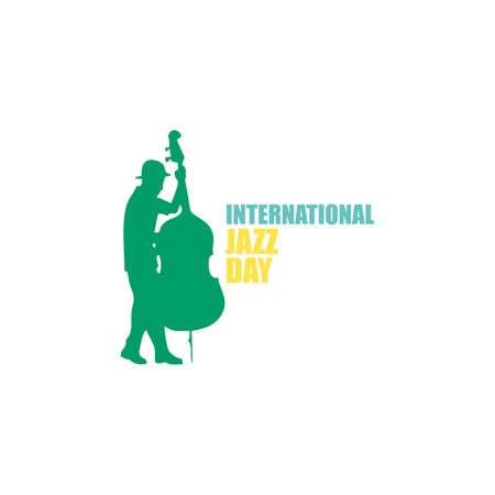 International Jazz Day. April 30. Abstract guitar background. Flat design vector. Poster, banner, card, background.のイラスト素材
