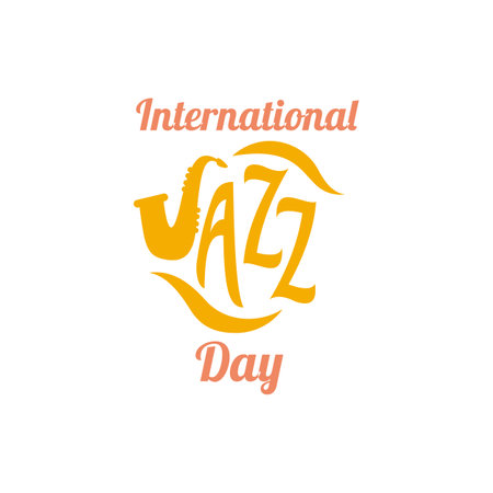 International Jazz Day logo icon design, vector illustrationのイラスト素材