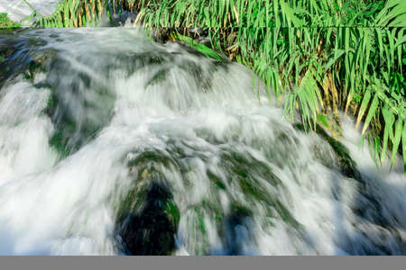 Motion blur of waterfall during the summer