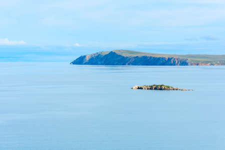 Lake Baikal at sunny summer day. Beauty of nature concept. Soft focusの写真素材