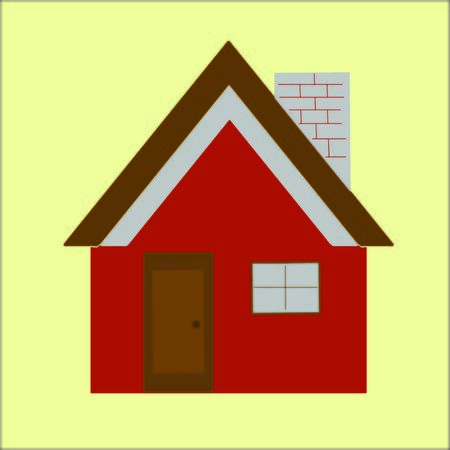 Modern house with red wall vectorのイラスト素材