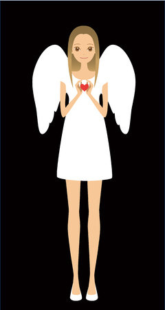 an angel and a heart のイラスト素材