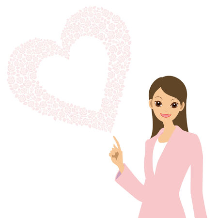 woman and heartのイラスト素材