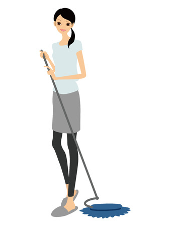 Cleaning and a woman のイラスト素材