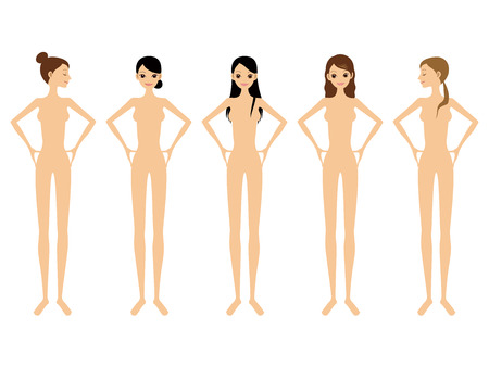 women and nude のイラスト素材