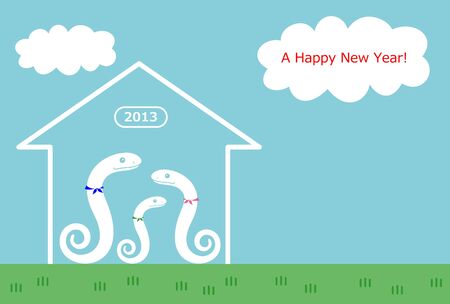 snake and New Yearの写真素材