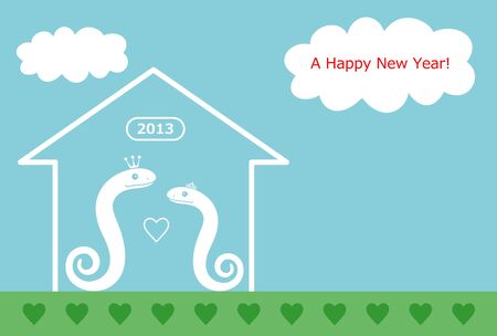 snake and New Yearの写真素材