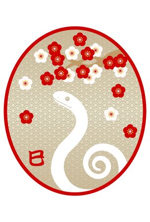 a snake and New Yearの写真素材