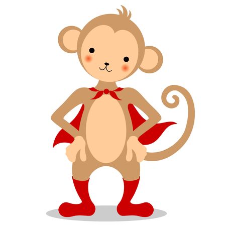 Monkey wearing a red cloakの写真素材