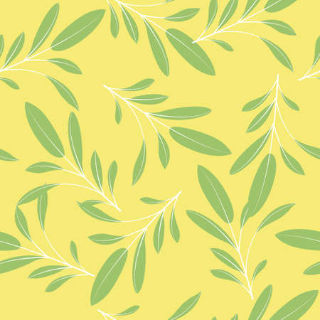 Green leaves vector seamless pattern for wallpaper, textile , surface, fashion , background,tile, stationary, home decor, furnishing etcのイラスト素材