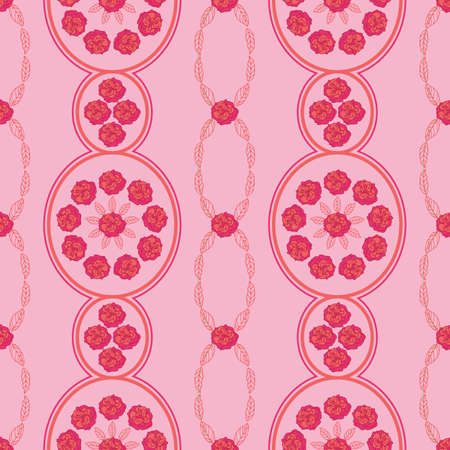 Decorative floral vector seamless pattern for wallpaper, textile, surface, fashion, background, tile, stationary, home decor, furnishing etc.のイラスト素材