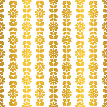 Vector seamless cute beautiful minimalistic graphical flower pattern. Spring summer time, gentle romantic background, floral print, chamomile, garden flowers.のイラスト素材