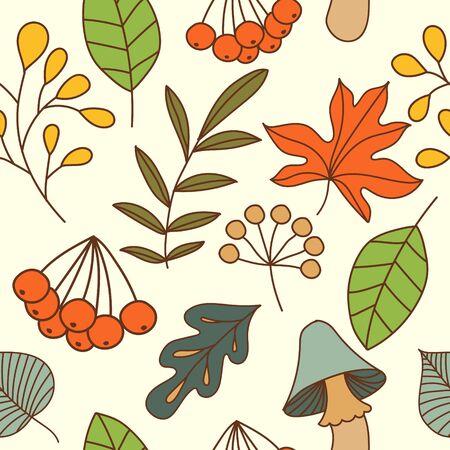 Seamless autumn pattern. のイラスト素材