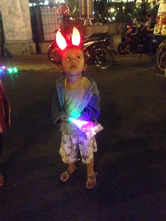 Little Girl with Light up bunny Earsの素材