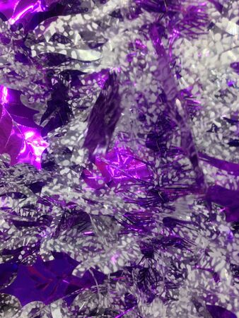 Purple leaves and fake snowflakes Christmas decorationの素材