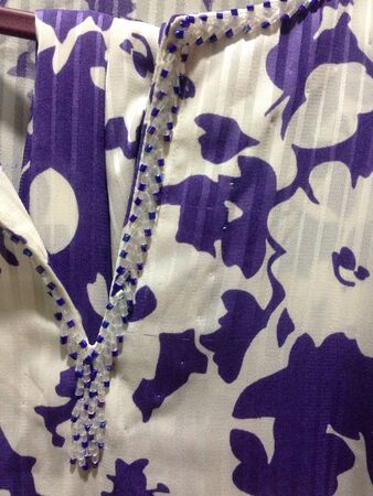 Up close shot of Baju kurung neck lineの素材