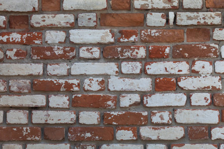 Old red brick wall for texture or backgroundの写真素材