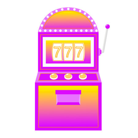 Vector illustration of slot machine. Flat illustration for mobile and web application. Vector illustrationのイラスト素材