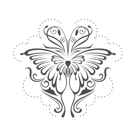 Butterfly. Hand drawn vector illustration isolated on white background.のイラスト素材